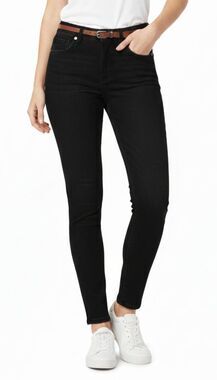 NYDJ Alina Legging Jeans Size 4P Petite Black Denim LiftTuck Technology Slim EUC